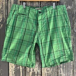 Arizona Jean Company Mint Plaid Shorts